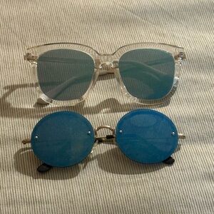 Trendy Clear and Blue Sunglasses Duo